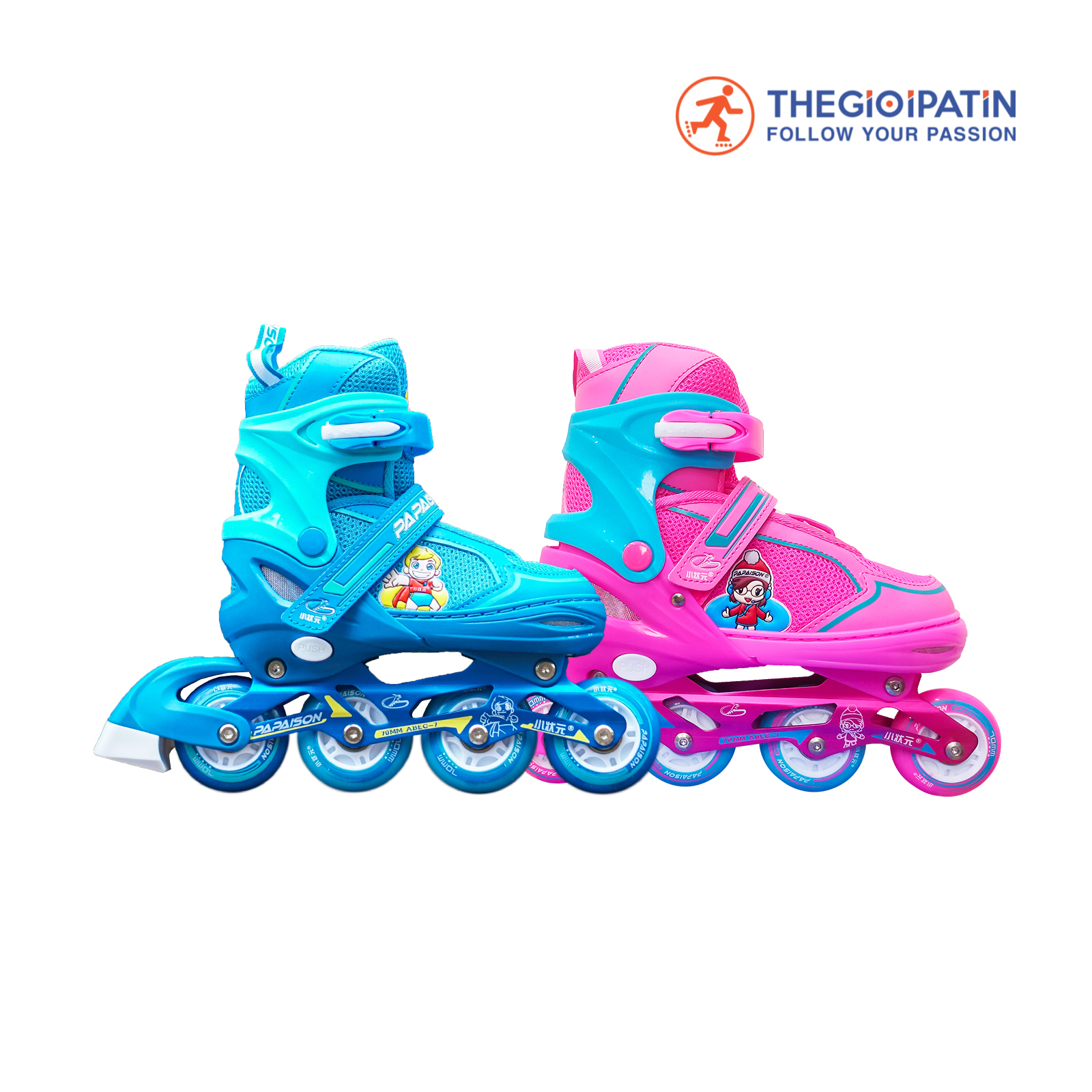 Giày Patin Papaison Kids 2 Màu Hồng/ Xanh