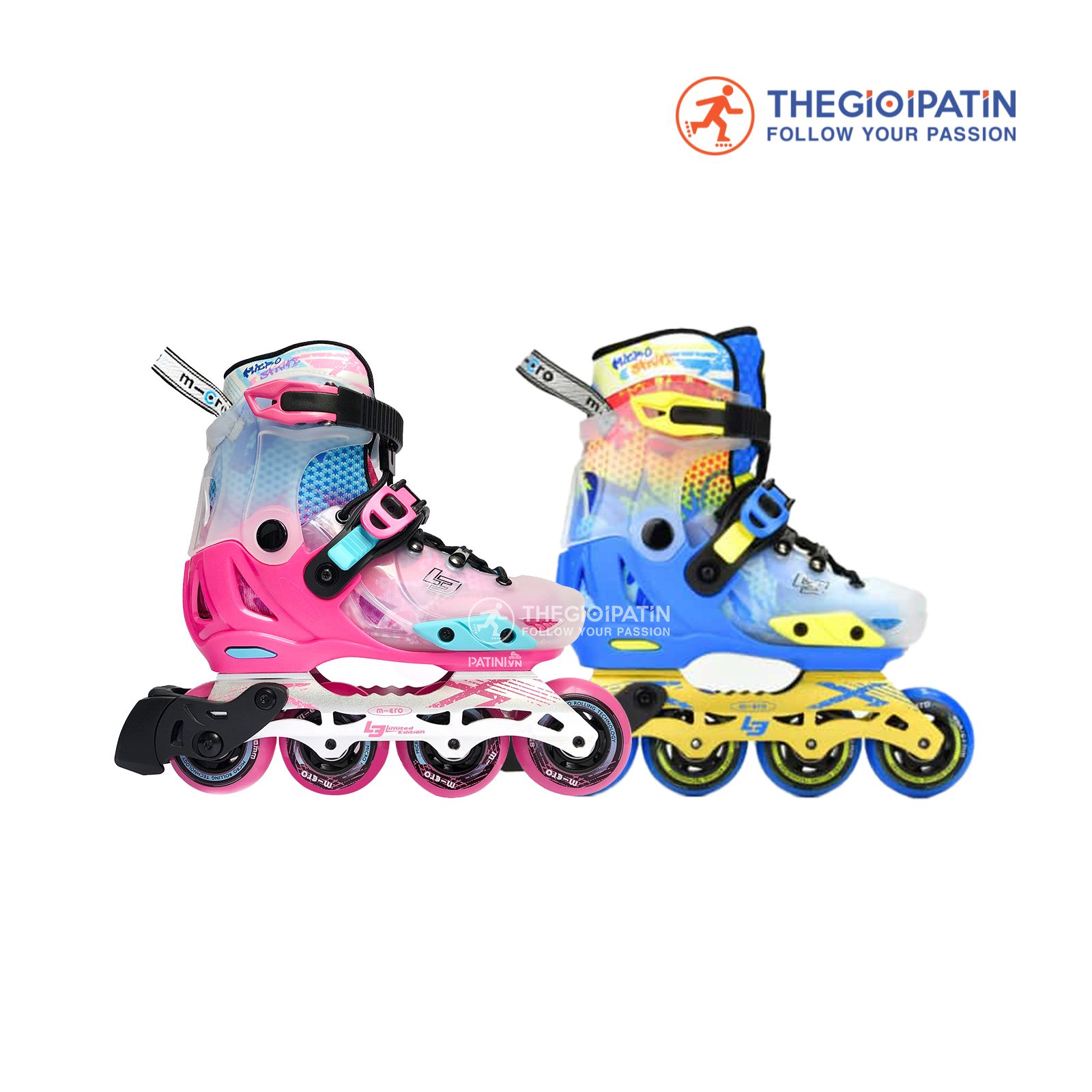 Giày Patin Trẻ Em Micro LE 2 Màu Hồng/ Xanh