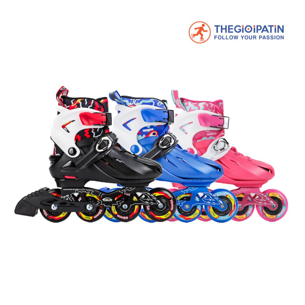 Giày Patin Trẻ Em Flying Eagle BKB K8 3 Màu Đen/ Hồng/ Xanh